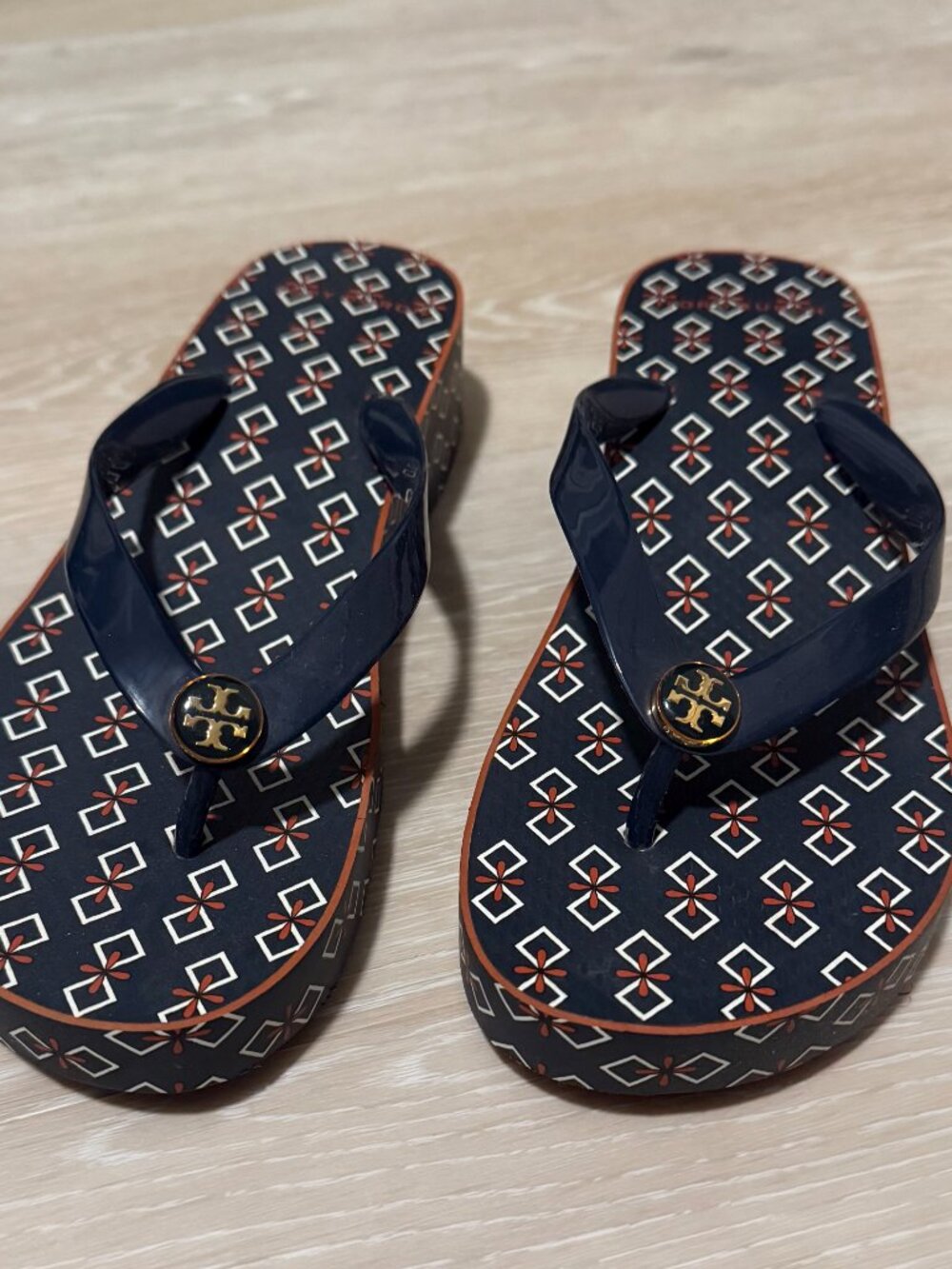 Tory Burch Miller Triangle Geo Print Flip Flop Sandals